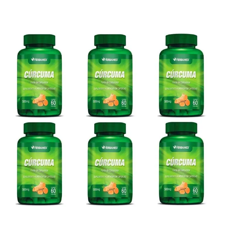 Curcuma Longa 500mg Original Herbamed Kit 360 Cápsulas