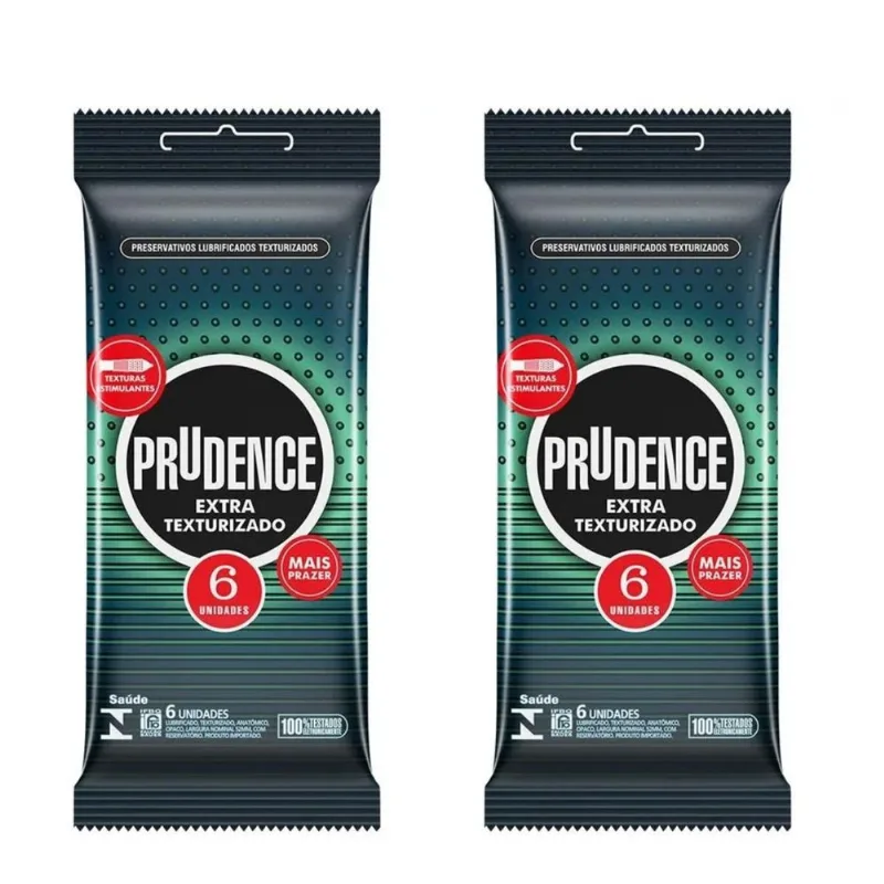 Preservativo Extra Texturizado Prudence 12 Und Kit 2