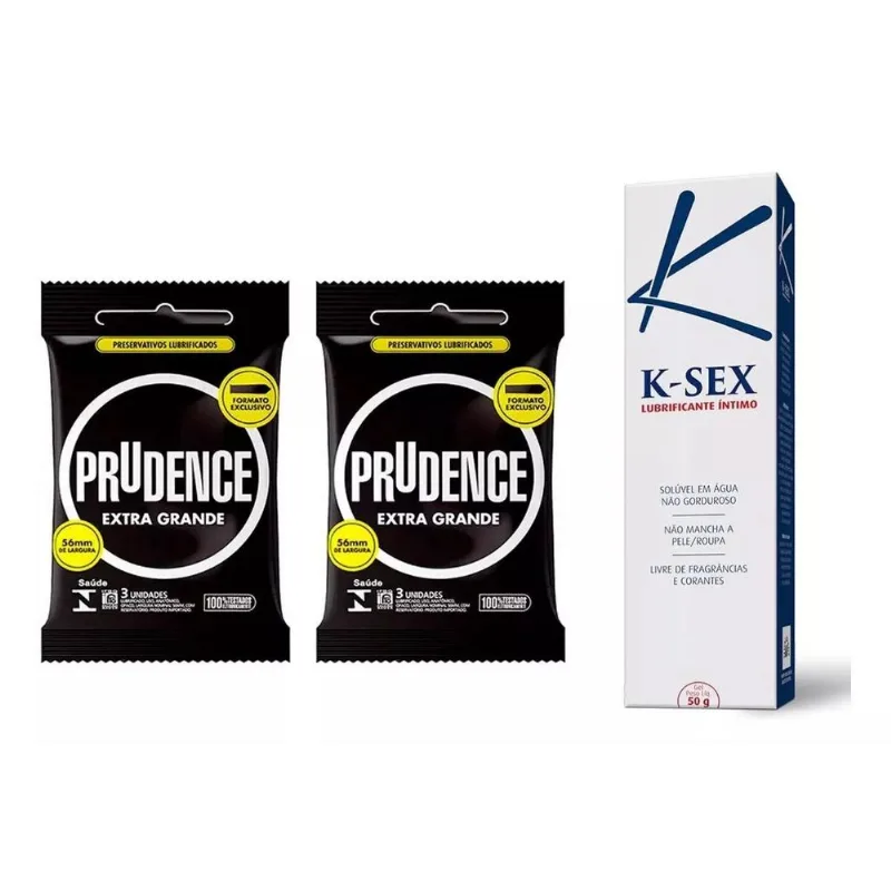 Kit 6 Preservativo Extra Grande Camisinhas + Lubrificante