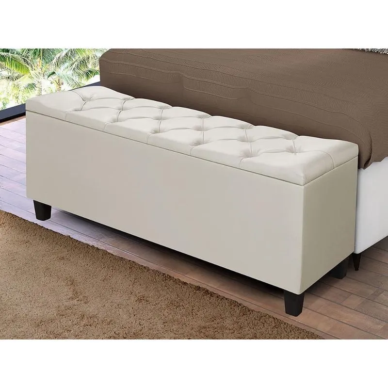 Recamier Baú Grecia Areia 130cm