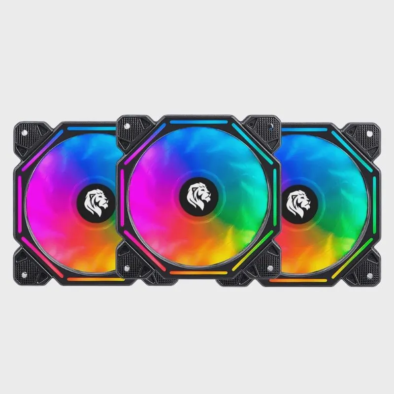 Kit Cooler fan 3 Unidades Para Gabinete Hayom 120MM rgb FC1303