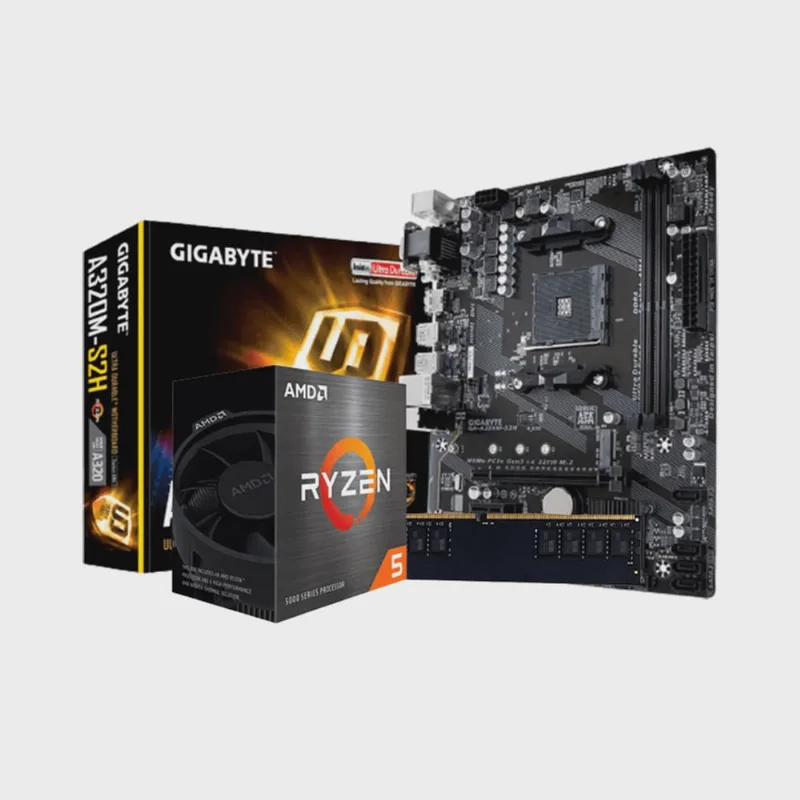 Kit Upgrade amd Ryzen 5 5600G Placa Mãe Gigabyte A320M S2H DDR4 Memória DDR4 8GB 3200MHz