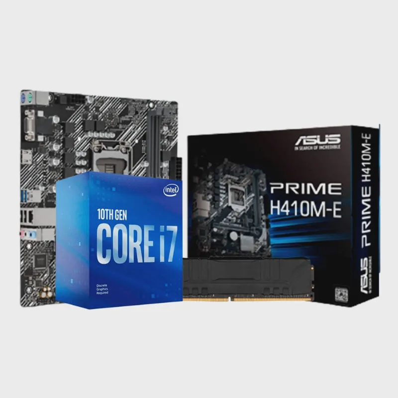 Kit Upgrade Intel i7 10700F / Placa Mãe Asus Prime H410M-E lga 1200 DDR4 / Memória DDR4 8GB 2666Mhz