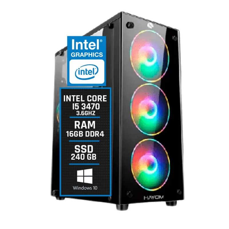 Pc Gamer Intel Core i5 3470 3.6GHz Memória Ram 16GB DDR3 ssd 240GB