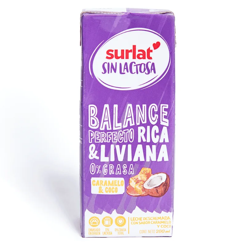 Leche Sin Lactosa Sabor Caramelo y Coco 200 cc