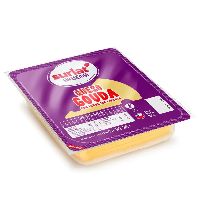 Queso Gouda Surlat Sin Lactosa Laminado 200 g