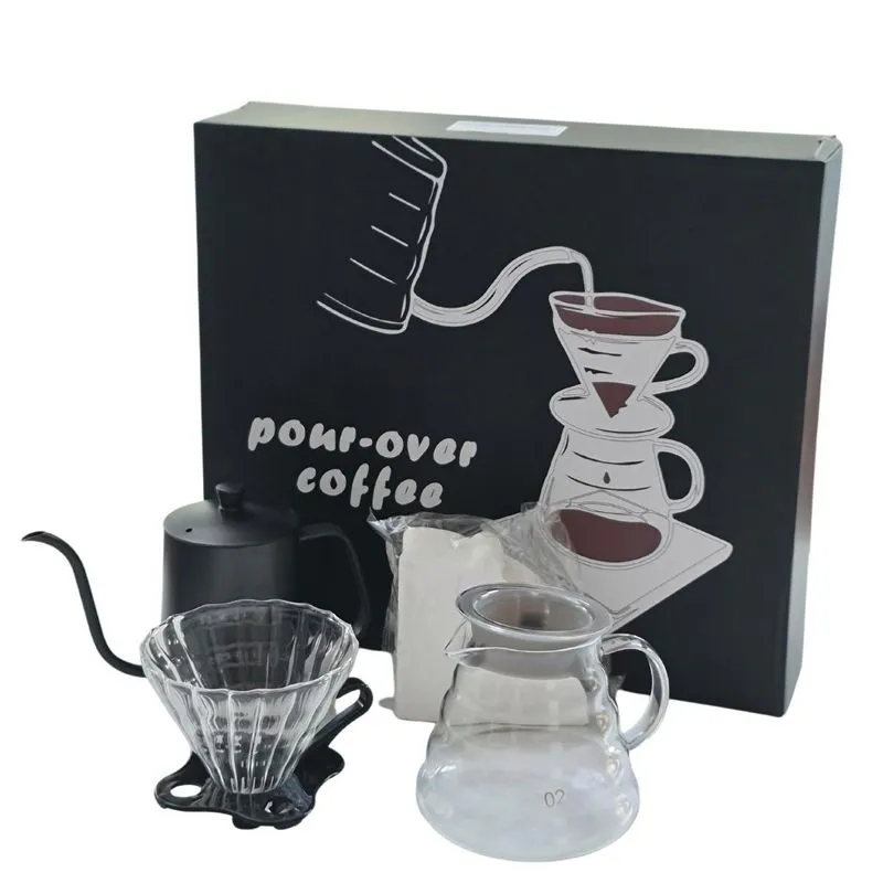 Kit Cafeteira Manual Conjunto Passador Café Vidro Chaleira