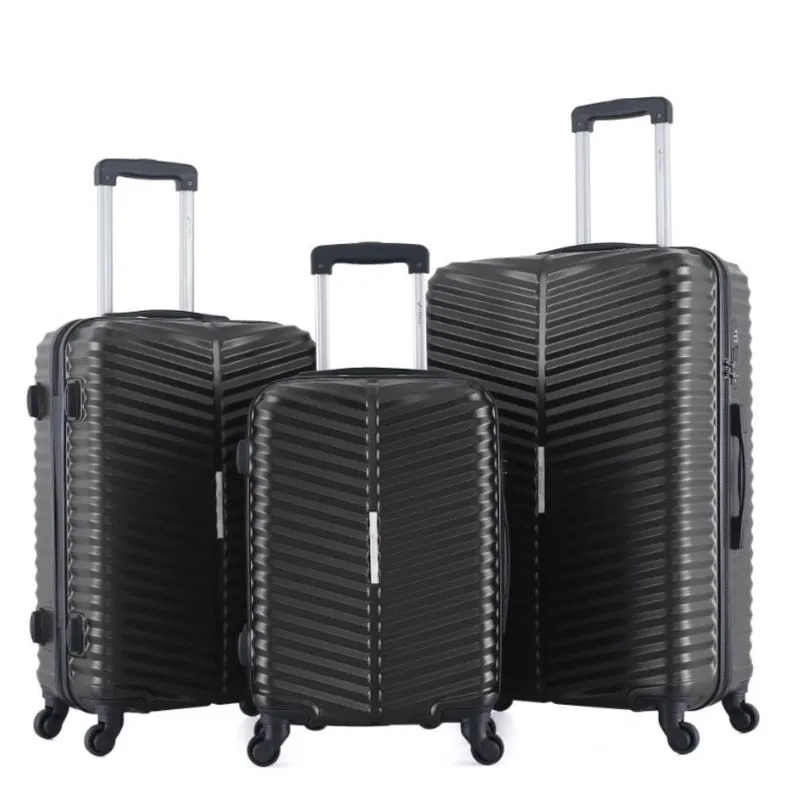 Conjunto 3 Malas De Viagem Tamanho P M G Abs Cor Pret0