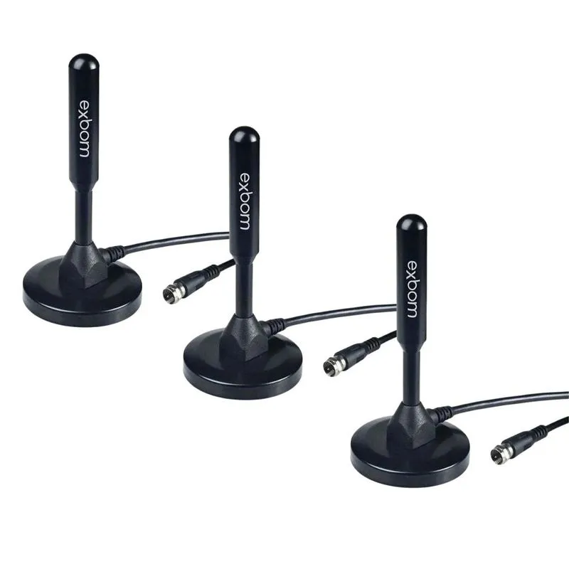 Kit 3 Antena Externa Interna Tv Digital Hdtv An-i3540b Exbom
