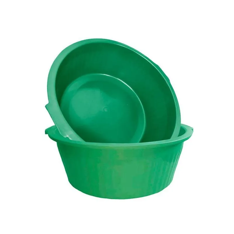 Jogo 2 Bacias Plástica Multiuso 32 Litros Cinza Verde
