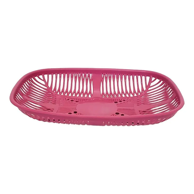 Cesta Organizadora Fruteira De Mesa 35x26cm Multiuso Rosa