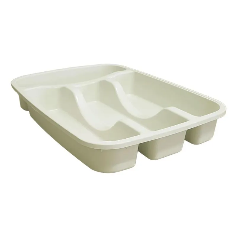 Porta Talher 4 Divisórias 32x23cm Organizador Cozinha Branco