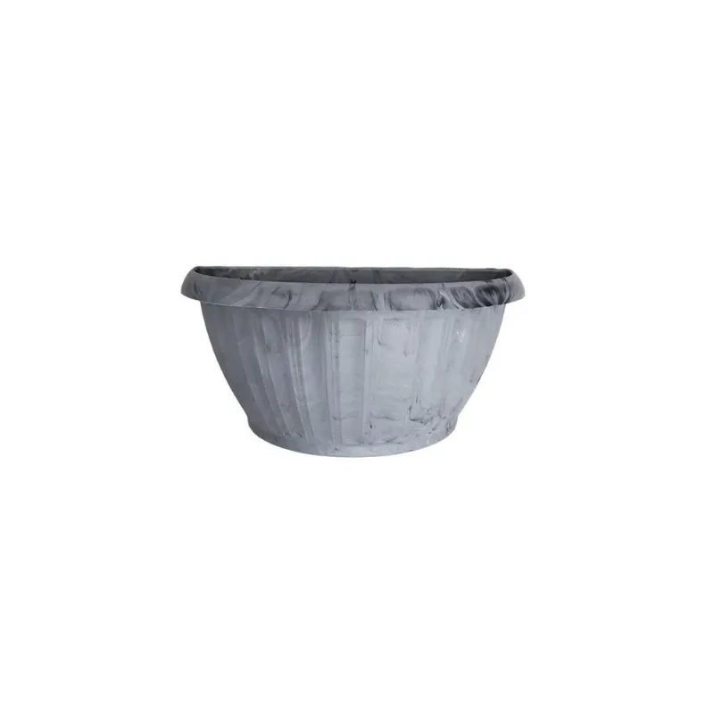 Vaso Parede Grego Cinza Marmorizado 820ml 20x10cm Ariplas