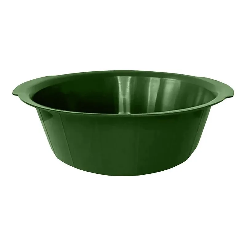Bacia Plástica Com Alça Multiuso 25l Frisada Verde Arqplast