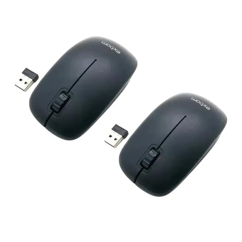Kit 2 Mouse Óptico Sem Fio 2,4g Plug And Play Ms-s22 Exbom