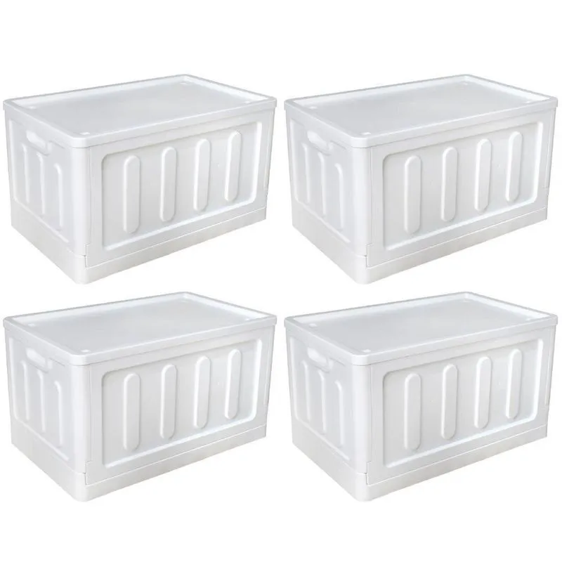 4 Organizador De Banheiro Desmontável Empilhável 75L Branco