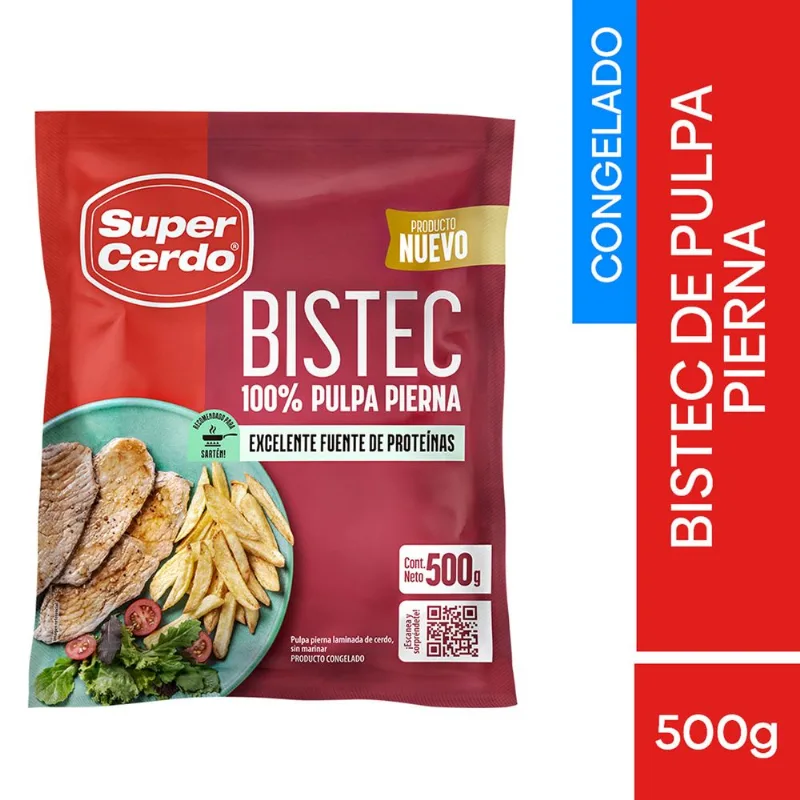 Bistec de Pulpa de Cerdo Super Cerdo Congelado 500 g