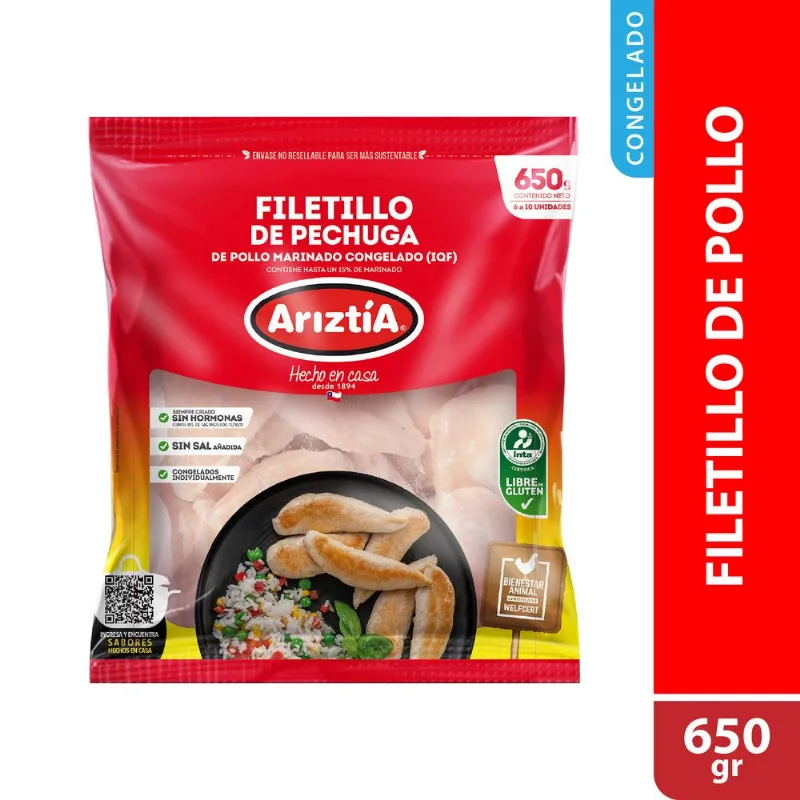 Filetillos de Pollo Ariztía 650 g
