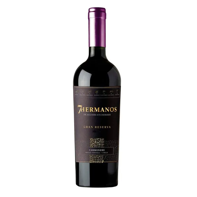 Vinho tinto seco, Carmenere gran reserva 7 Hermanos 750ml
