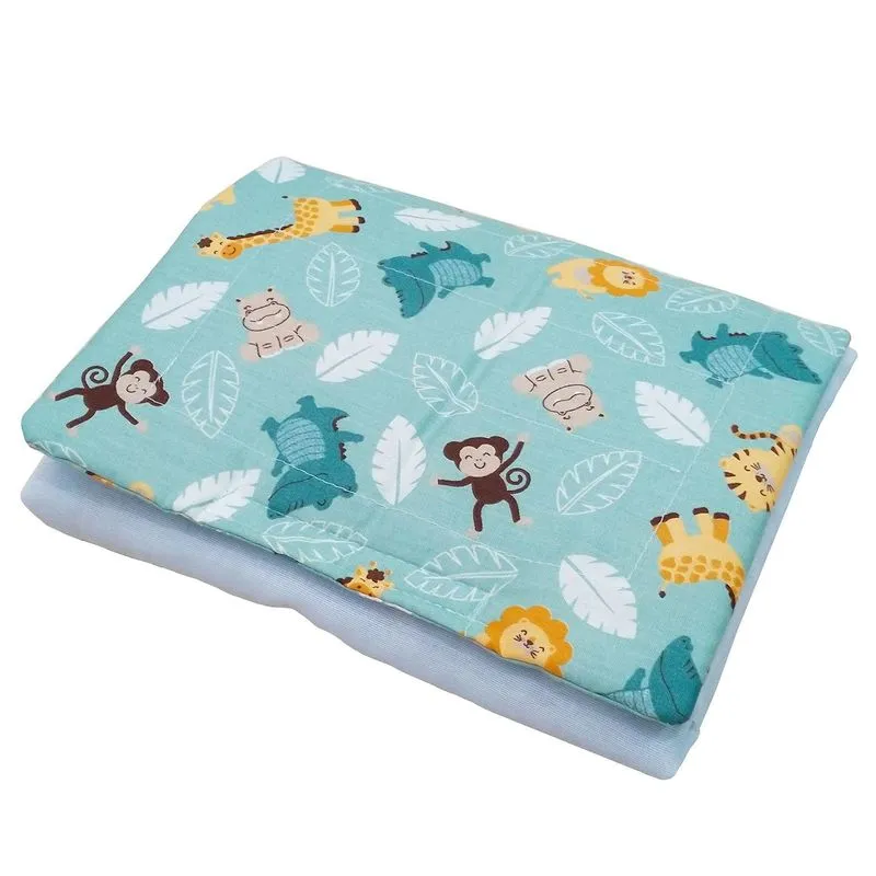 Trocador Portátil Bebê Menino Safari Verde 2 Bolsos