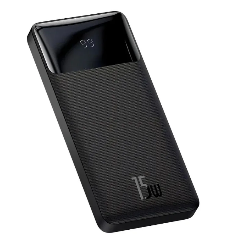 Power Bank Digital Profissional Preto 22.5W Carregamento Turbo