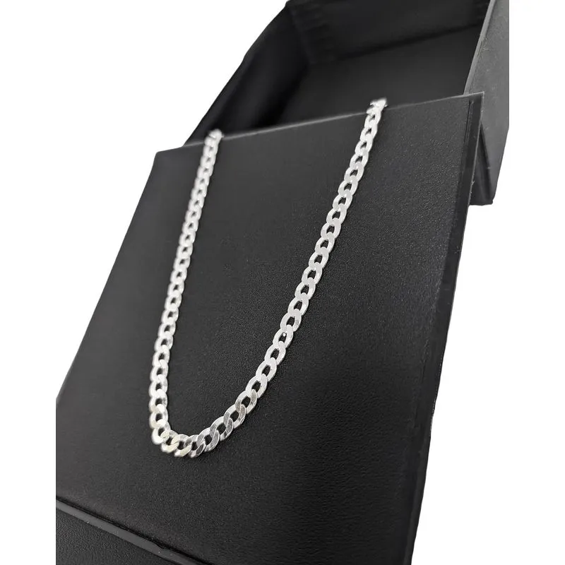 Corrente De Prata Masculina 925 Com Caixinha 4,2mm 70cm 6943
