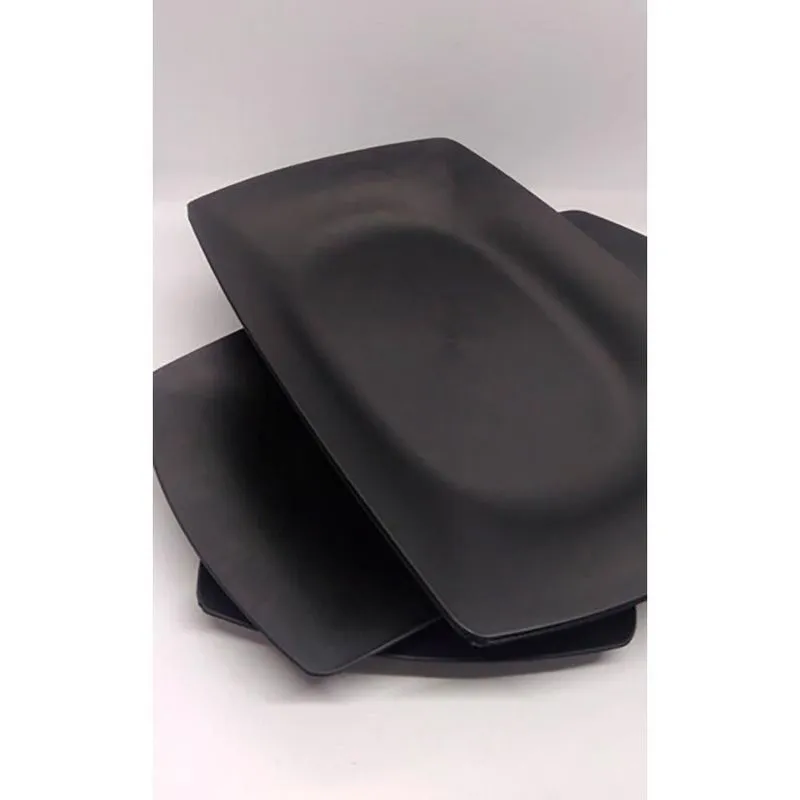 Kit 20 Prato Retangular Bandeja Plastico Porção Padaria