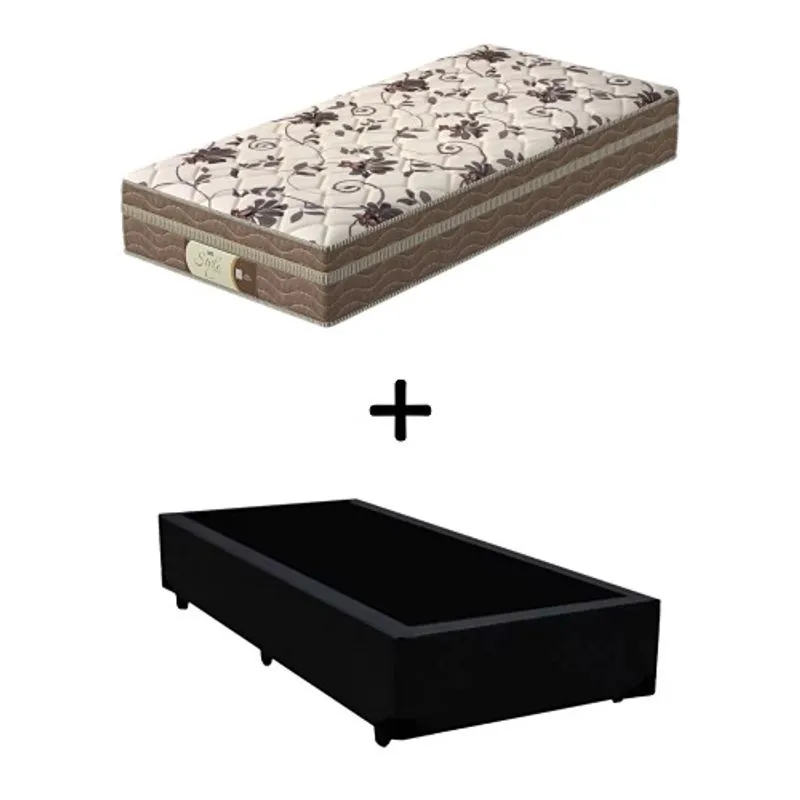 Cama Box Solteiro + Colchão Mola Ensacada Probel Style Pillow Euro Solteiro (88x188x25cm) H1
