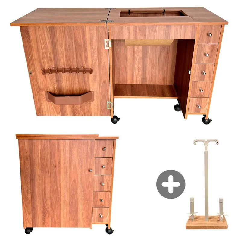 Gabinete 5 Gavetas p/ Máquina Costura Pretinha - mdf 15mm