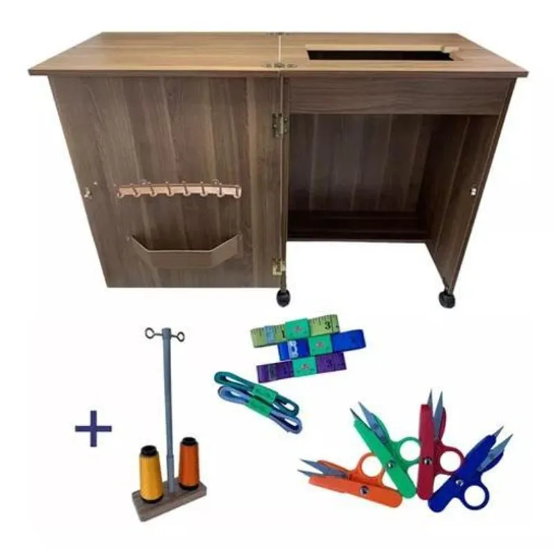 Gabinete Máq Costura Portátil | 100% Mdf | Castanho