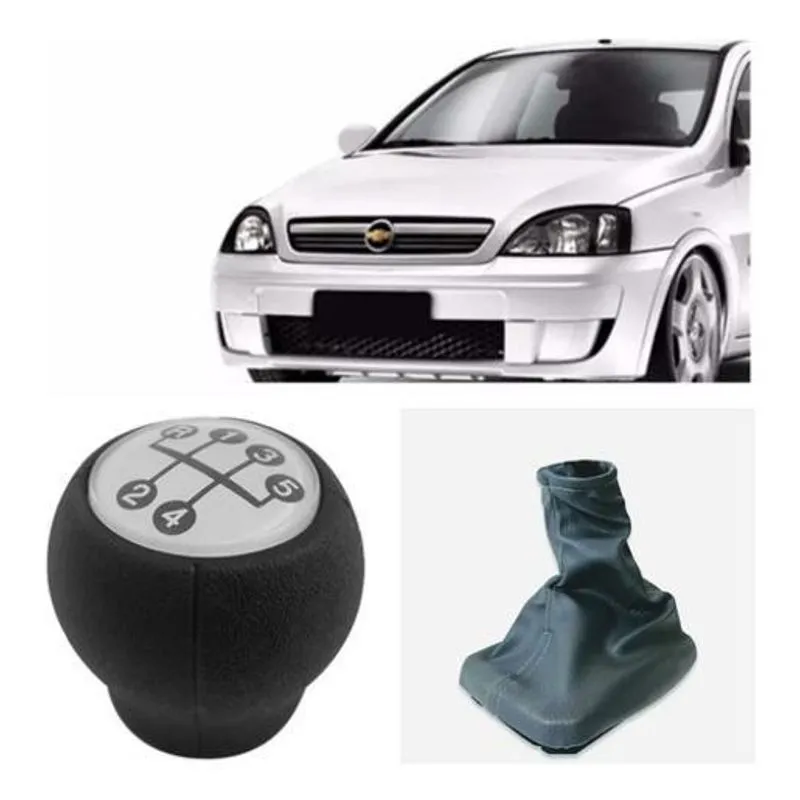 Bola Manopla + Coifa Cinza Corsa Sedan Montana 2003 04 2010