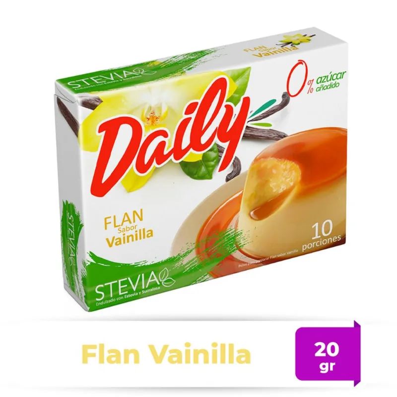 Flan Diet con Stevia Sabor Vainilla Daily 20 g