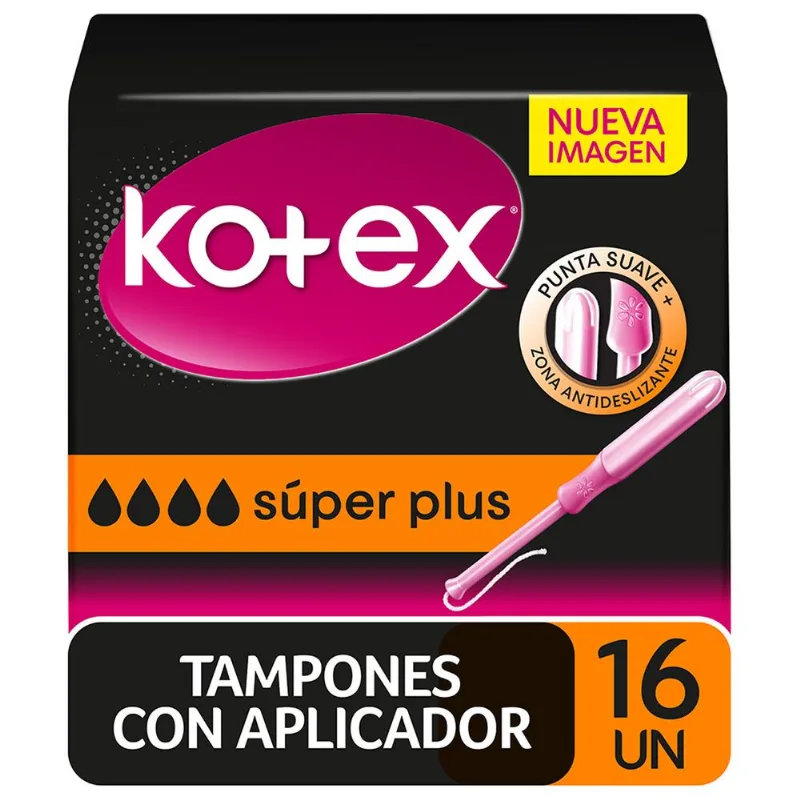 Tampones Kotex Evolution Súper Plus con Aplicador 16 un.