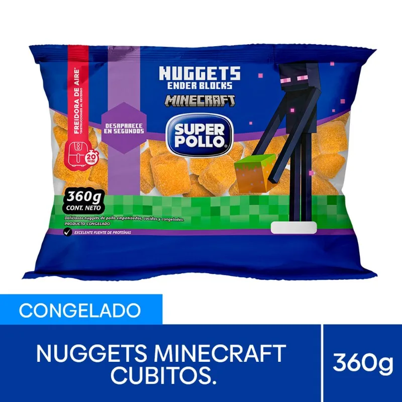 Nuggets Minecraft Cubos Super Pollo 360 g