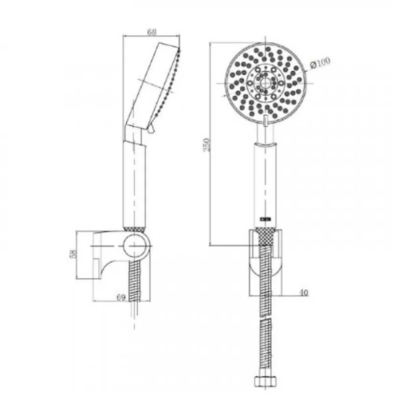 Juego Ducha 175 cm Flexible Anti Calcáreo Cromo Vitta
