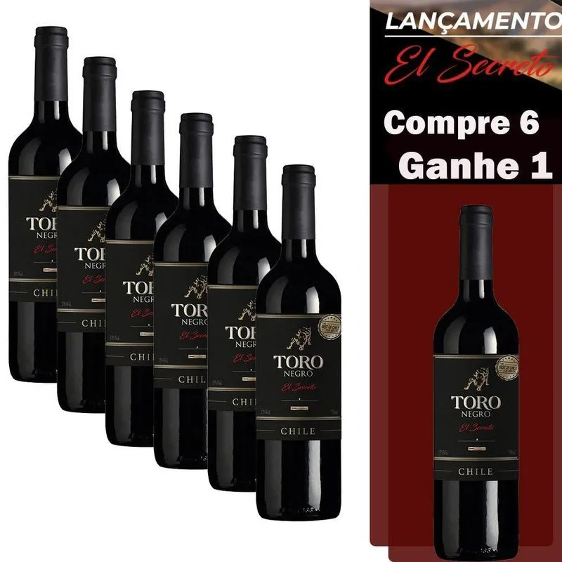 Kit 7 Vinhos Toro Negro El Secreto (compre 6, Leve 7)
