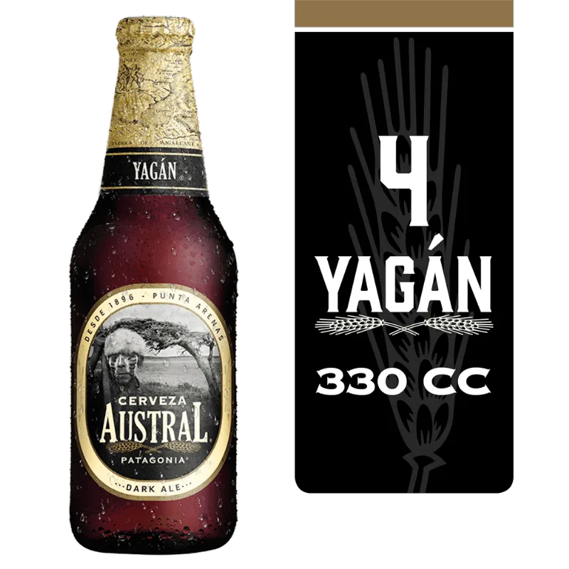 Pack 4 un. Cerveza Austral Yagan Dark Ale 5.0° 330 cc