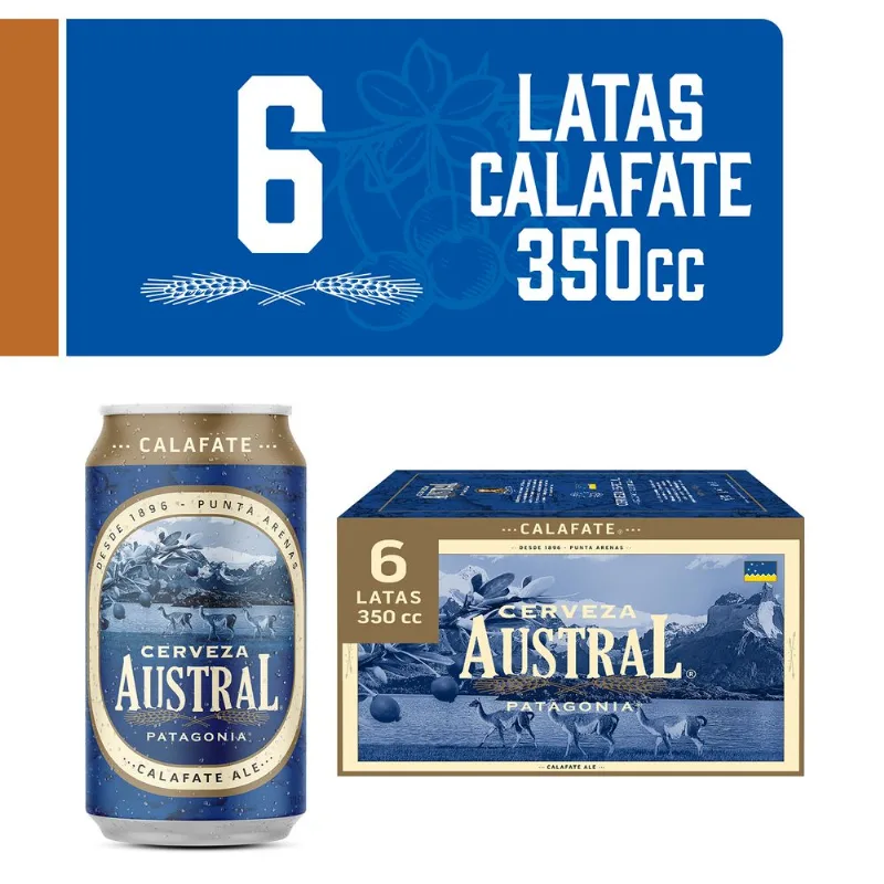 Pack 6 un. Cerveza Austral Calafate Ale 5.0° 350 cc