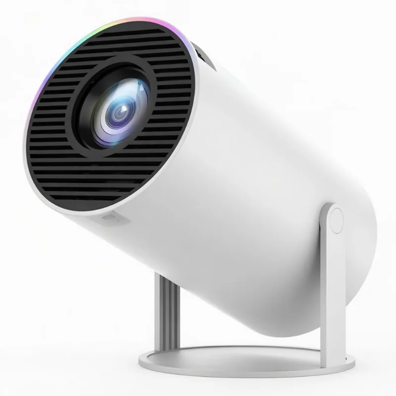 Mini Projetor Portátil Branco Bluetooth WiFi Full HD 1080P