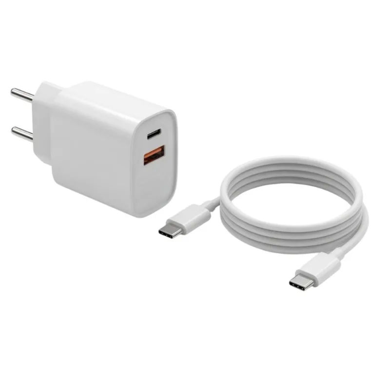 Bloco Carregador 20W Branco Tipo C E Lightning Versatil