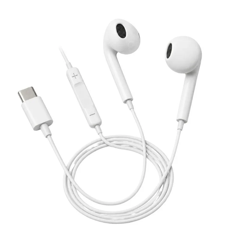 Fone de Ouvido Estéreo com Fio Usb-C MDM Classic com Microfone para Trabalho Remoto Branco