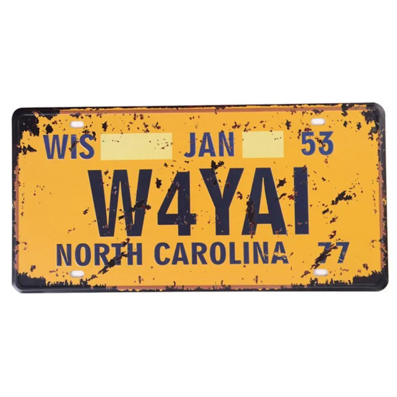 Placa Decorativa de Carro Antiga North Carolina Lorben