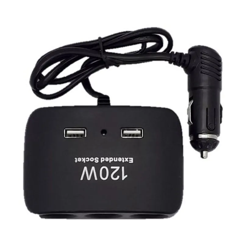 Carregador Veicular Extensão Triplo Soquete Usb
