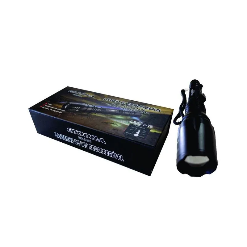 Lanterna Tática Led Americano T6 EC-2891 2 Baterias