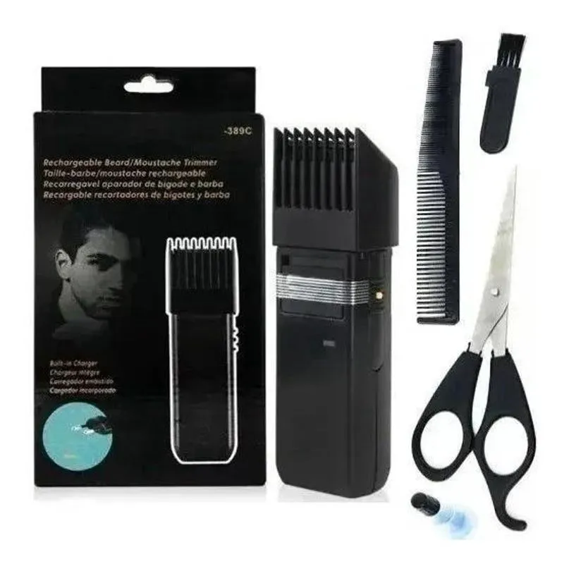 Máquina de Cortar Cabelo Ecooda Preto Aparador Barba e Corpo Anti-Vibração Kit Maquina De Cortar Cabelo Pezinho E Barba Ecooda