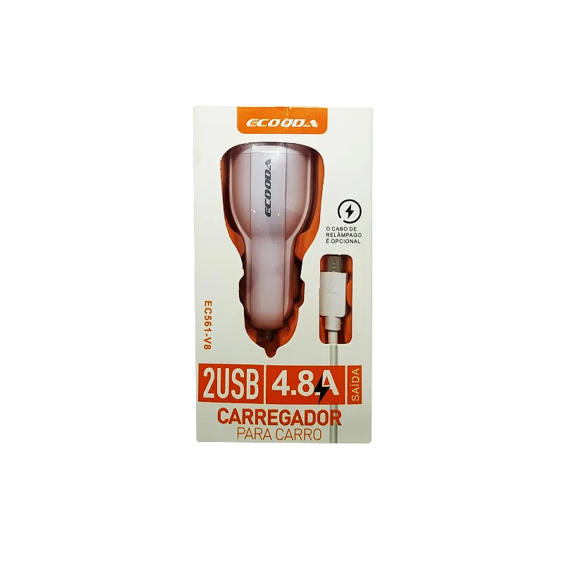 CARREGADOR VEICULAR 4.8A ECOODA 2 USB