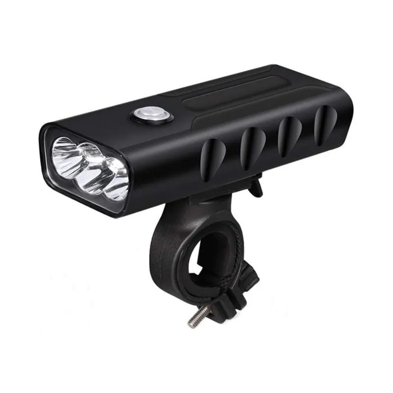 Farol Bicicleta Triplo Led T6 Recarregável Usb Com Powerbank