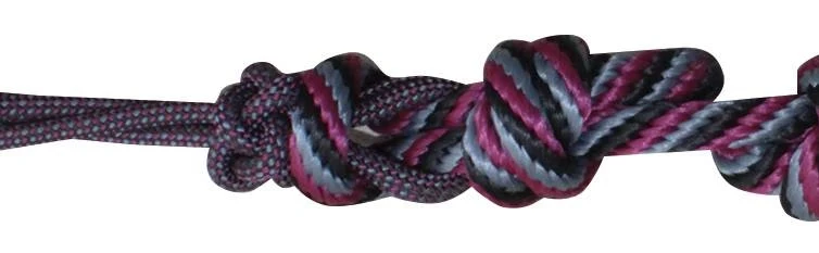 Professionals Choice Rope Halter With 10' Lead Black/Charcoal/Burgundy / Horse Average (800-1100lbs)