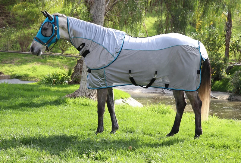 Professionals Choice Comfort-Fit Fly Sheet Charcoal/Pacific / 78