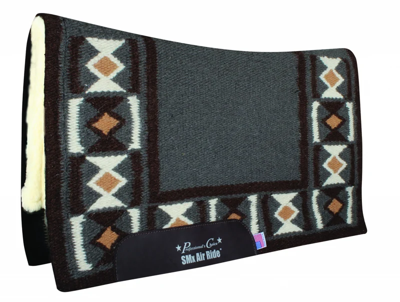 Professionals Choice Smx Air Ride Merino Pad - Hourglass Charcoal/Chocolate / 30 X 34